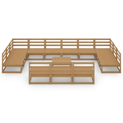 14 Piece Garden Lounge Set Solid Pinewood