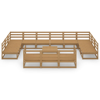 14 Piece Garden Lounge Set Solid Pinewood