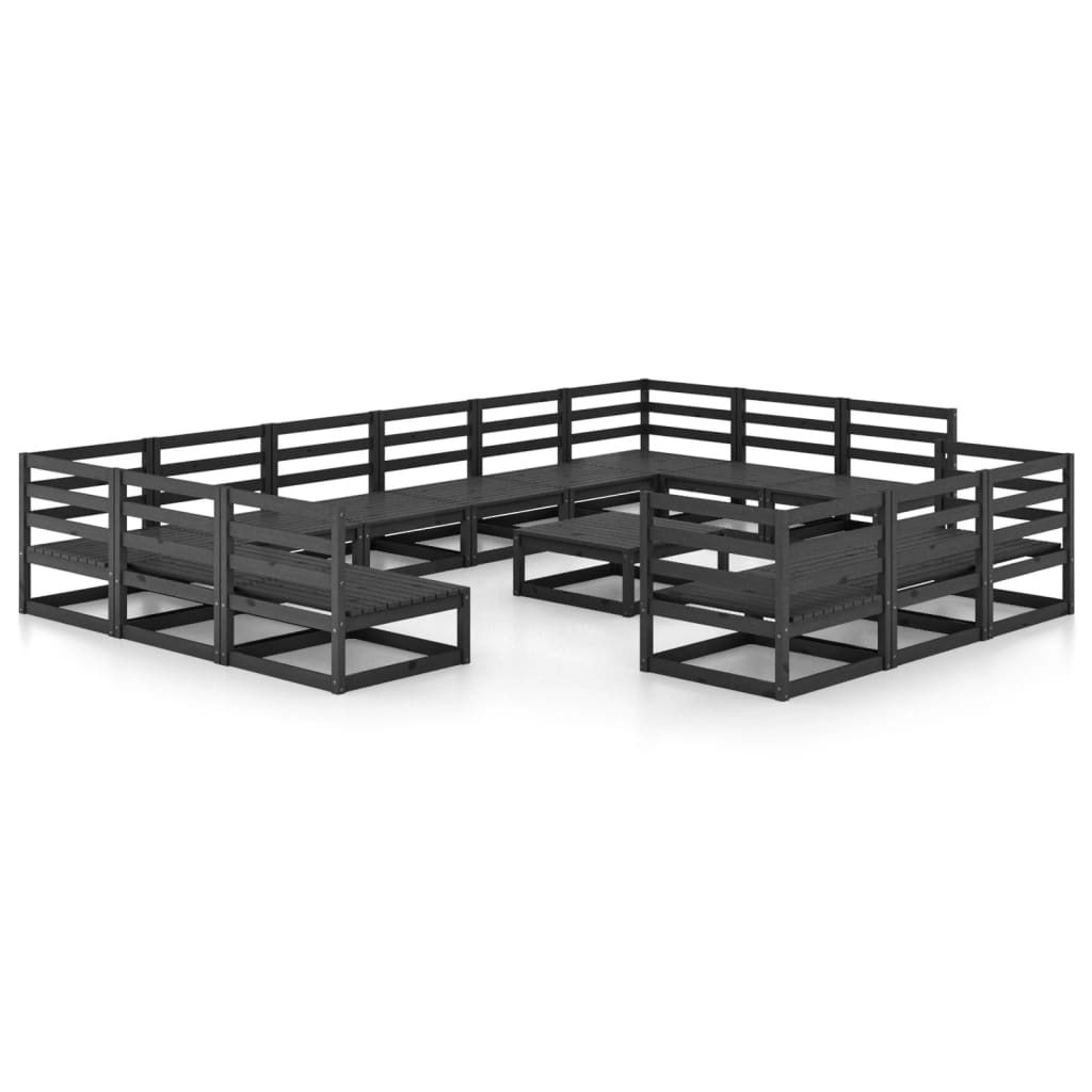 14 Piece Garden Lounge Set Solid Pinewood