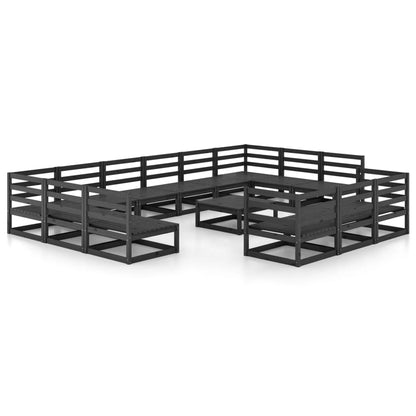 14 Piece Garden Lounge Set Solid Pinewood
