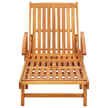 Solid Acacia Wood Sun Loungers Set of 2 - Durable Outdoor Comfort