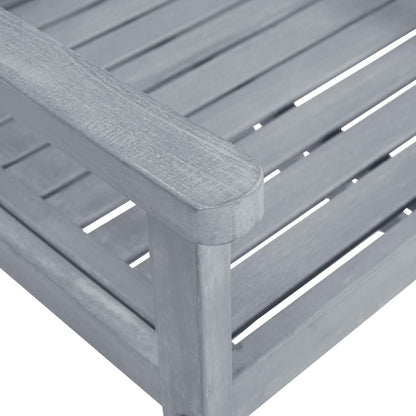 8-Piece Grey Garden Chairs Set | Solid Acacia Wood Outdoor Seating
