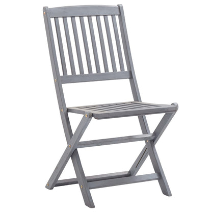 8-Piece Solid Acacia Wood Folding Outdoor Chairs Set