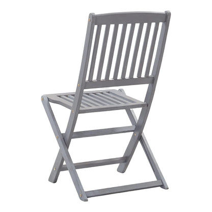 8-Piece Solid Acacia Wood Folding Outdoor Chairs Set