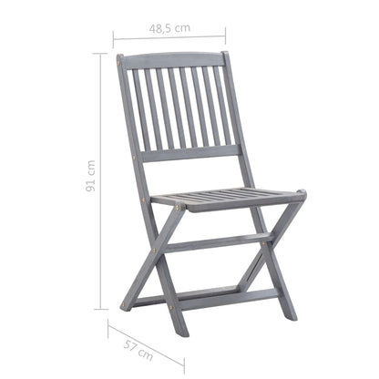 8-Piece Solid Acacia Wood Folding Outdoor Chairs Set