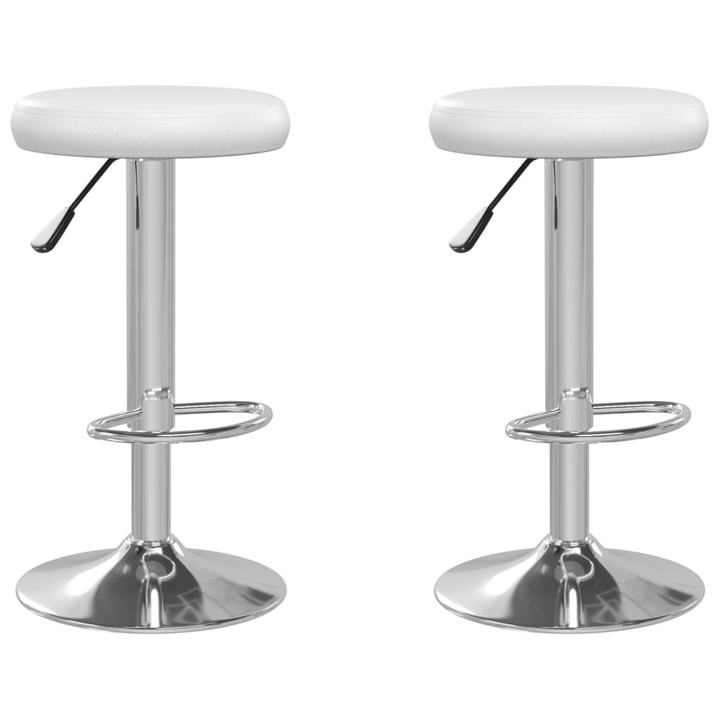White Faux Leather Bar Stools Set of 2 - Elegant & Stylish Seating