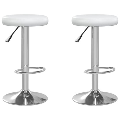 White Faux Leather Bar Stools Set of 2 - Elegant & Stylish Seating
