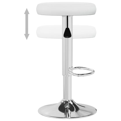White Faux Leather Bar Stools Set of 2 - Elegant & Stylish Seating