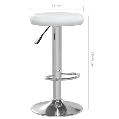 White Faux Leather Bar Stools Set of 2 - Elegant & Stylish Seating
