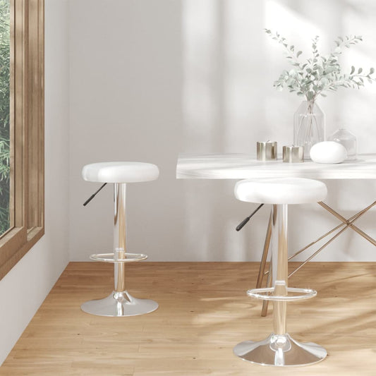 White Faux Leather Bar Stools Set of 2 - Elegant & Stylish Seating
