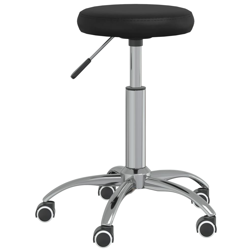 Ergonomic Office Swivel Chair - Black Faux Leather Seat