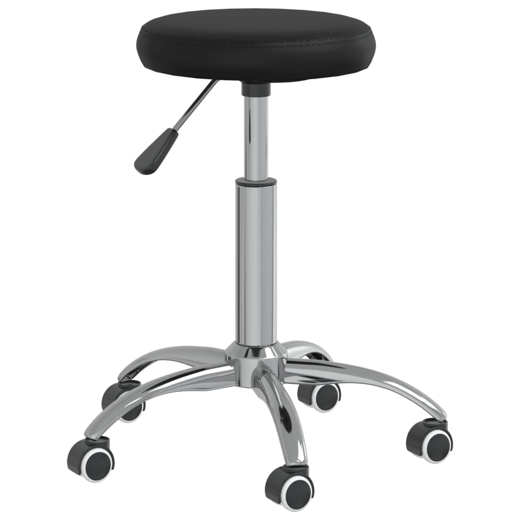 Ergonomic Office Swivel Chair - Black Faux Leather Seat