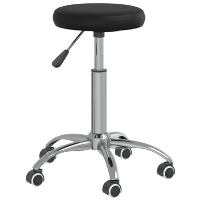 Ergonomic Office Swivel Chair - Black Faux Leather Seat