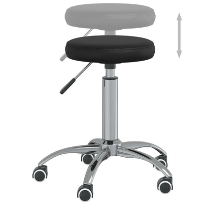 Ergonomic Office Swivel Chair - Black Faux Leather Seat