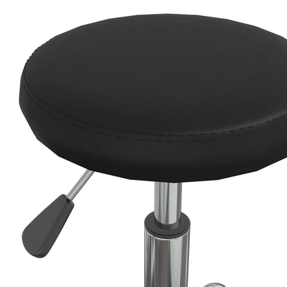 Ergonomic Office Swivel Chair - Black Faux Leather Seat