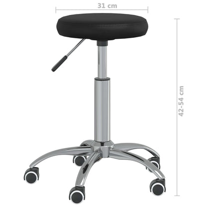 Ergonomic Office Swivel Chair - Black Faux Leather Seat