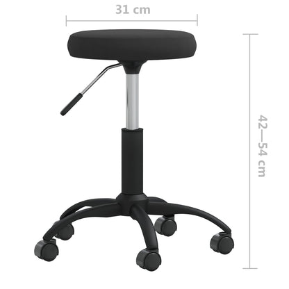 Luxurious Black Velvet Office Swivel Chair - Ergonomic & Stylish