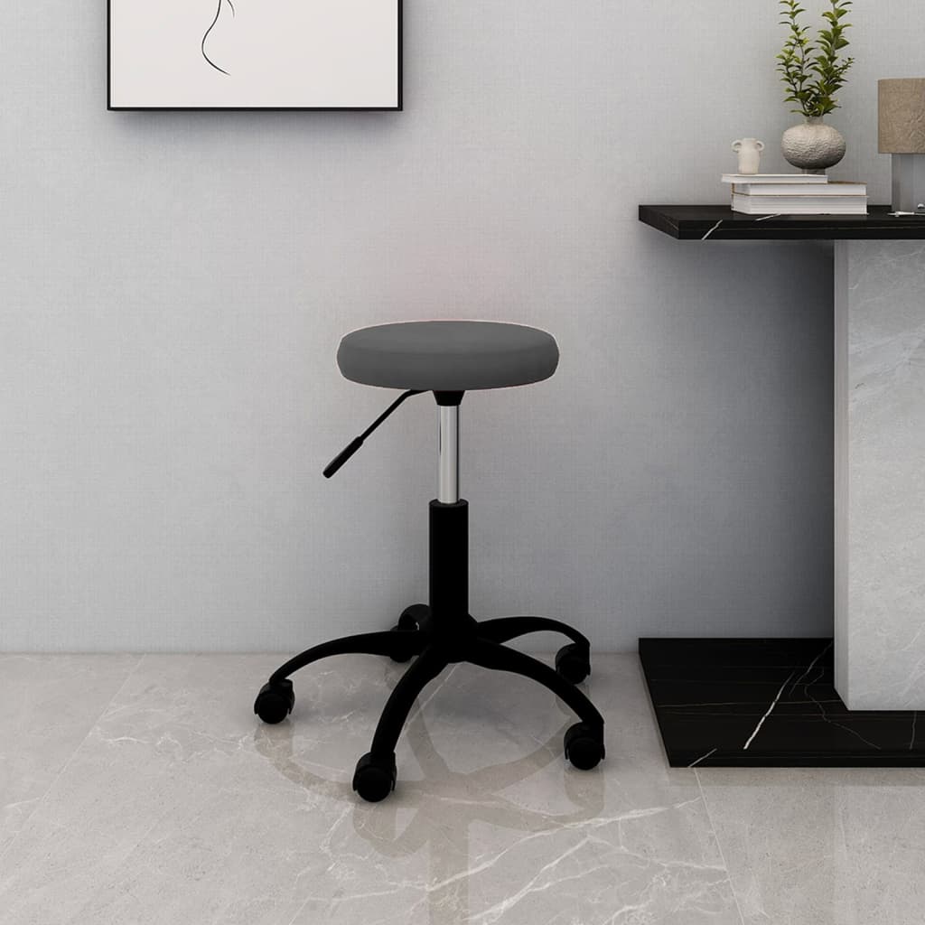 Elegant Dark Grey Velvet Office Swivel Chair - Comfort Redefined