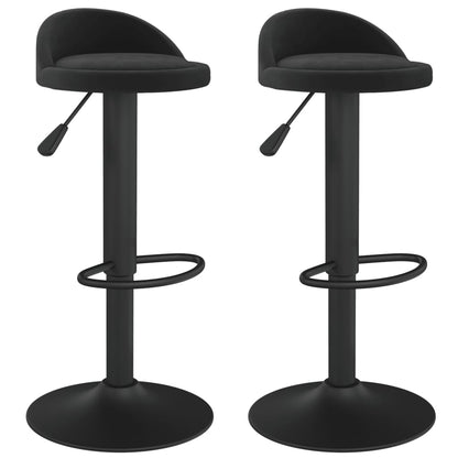 Elegant Black Velvet Bar Stools Set - 2 Piece Collection