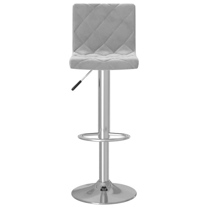 Elegant Light Grey Velvet Bar Stools - Set of 2 for Chic Dining