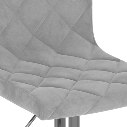Elegant Light Grey Velvet Bar Stools - Set of 2 for Chic Dining