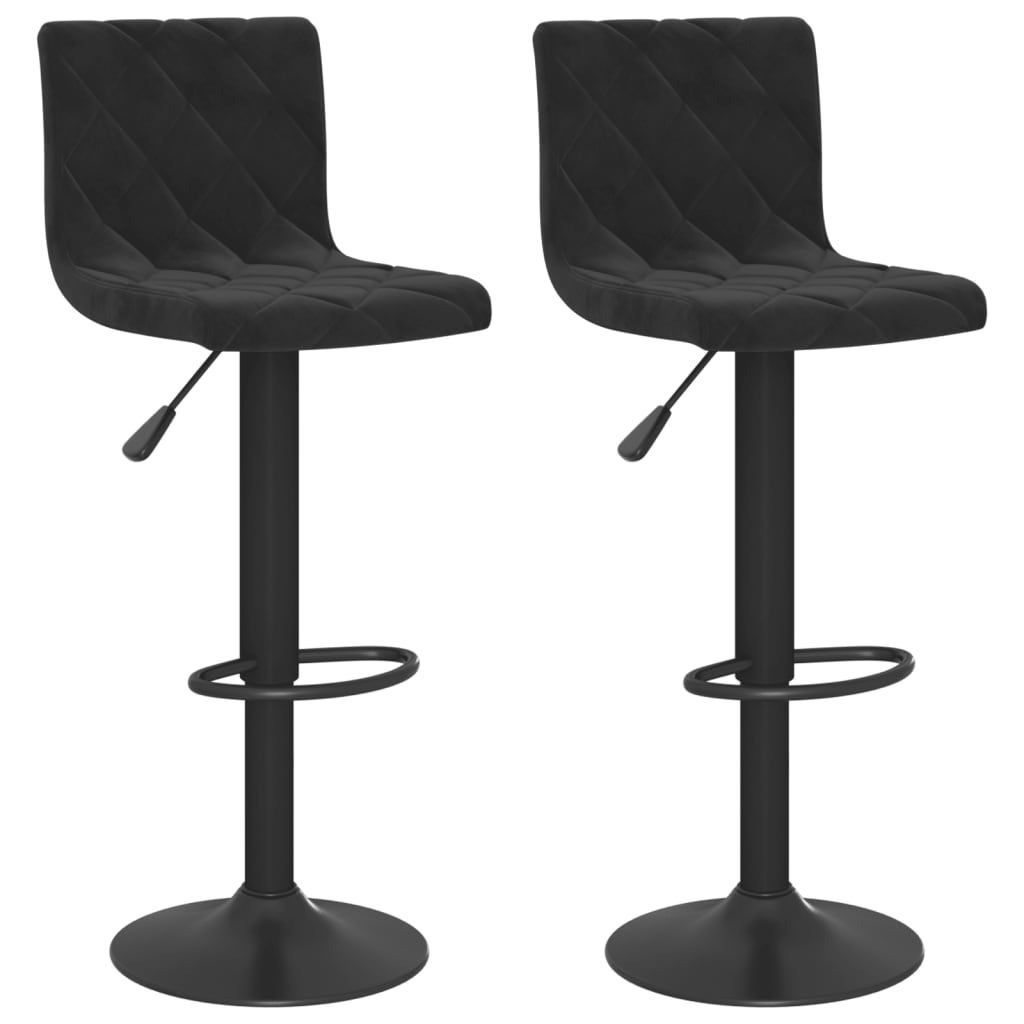 Elegant Black Velvet Bar Stools Set of 2 - Chic & Comfortable Seating