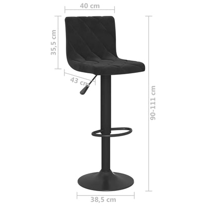 Elegant Black Velvet Bar Stools Set of 2 - Chic & Comfortable Seating