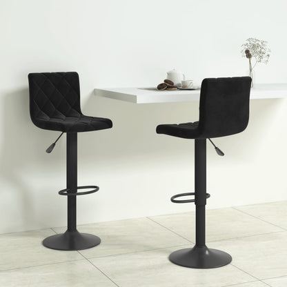 Elegant Black Velvet Bar Stools Set of 2 - Chic & Comfortable Seating