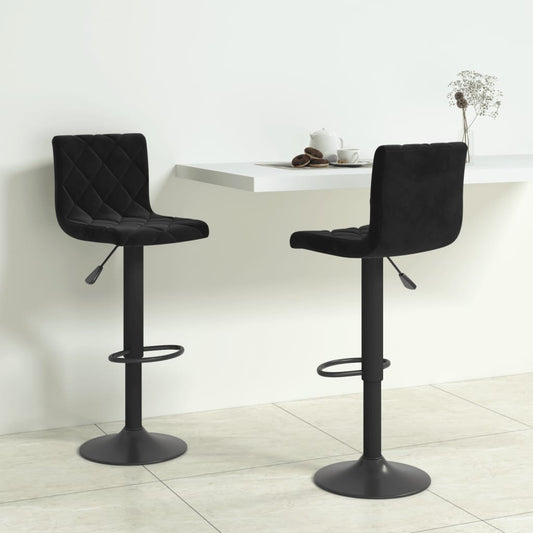 Elegant Black Velvet Bar Stools Set of 2 - Chic & Comfortable Seating