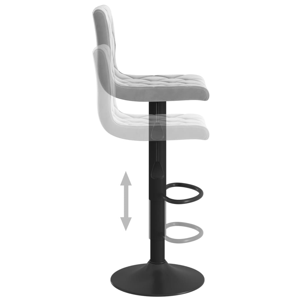 Light Grey Velvet Bar Stools Set of 2 - Chic & Comfortable Seating