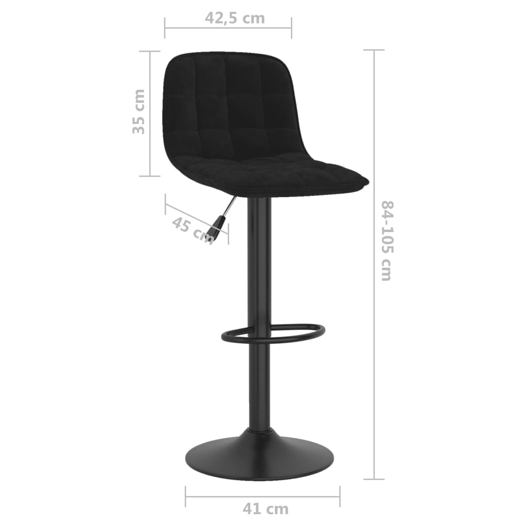 Elegant Black Velvet Bar Stools Set of 2 - Chic & Stylish