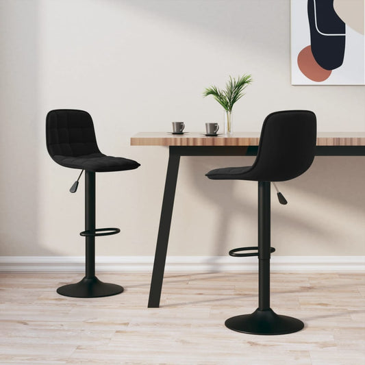 Elegant Black Velvet Bar Stools Set of 2 - Chic & Stylish