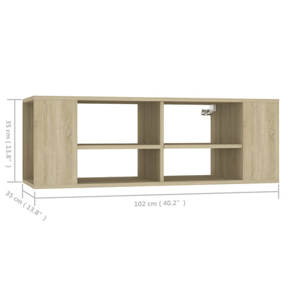 Wall-Mounted TV Cabinet Sonoma Oak 102x35x35 cm Engineered Wood