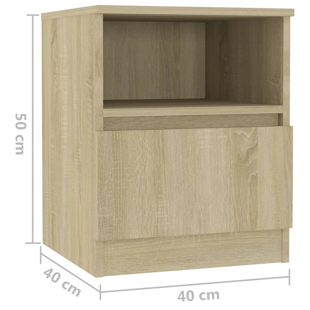 Sonoma Oak Bed Cabinet 40x40x50 cm - Engineered Wood Nightstand