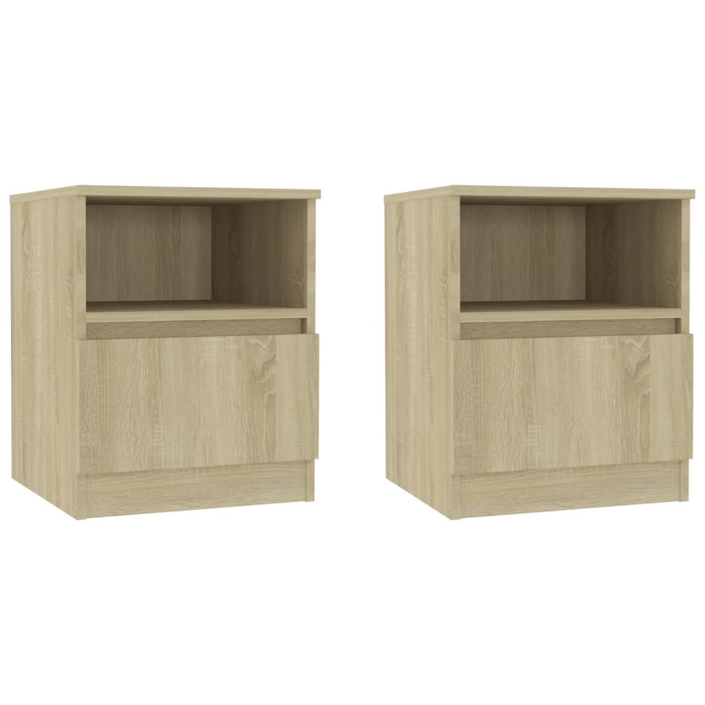 Sonoma Oak Bed Cabinets - 2 Pcs Engineered Wood 40x40x50 cm