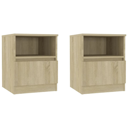 Sonoma Oak Bed Cabinets - 2 Pcs Engineered Wood 40x40x50 cm
