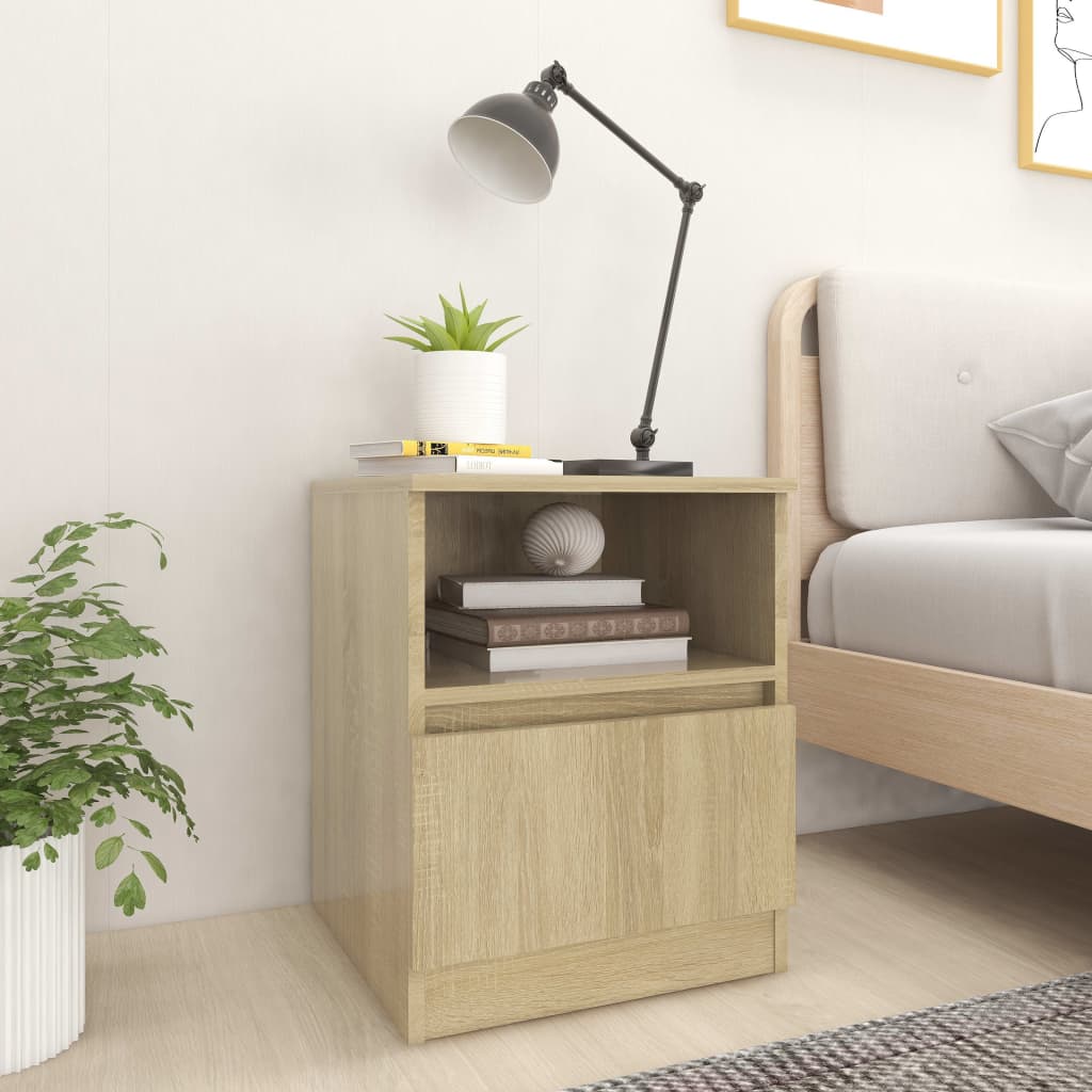 Sonoma Oak Bed Cabinets - 2 Pcs Engineered Wood 40x40x50 cm