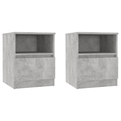Concrete Grey Bed Cabinets 2 pcs, 40x40x50 cm, Engineered Wood