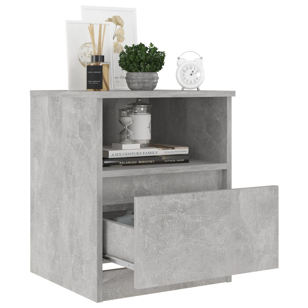Concrete Grey Bed Cabinets 2 pcs, 40x40x50 cm, Engineered Wood