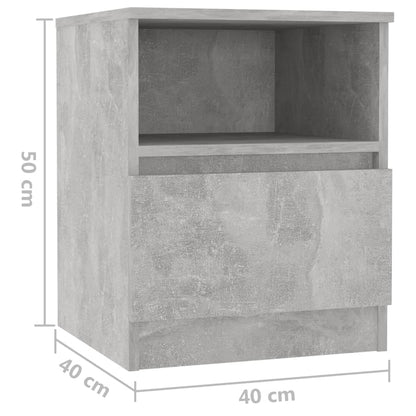 Concrete Grey Bed Cabinets 2 pcs, 40x40x50 cm, Engineered Wood