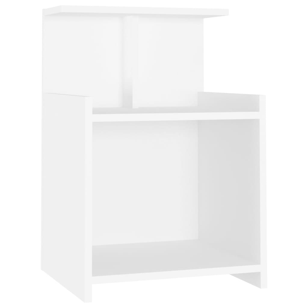 White Engineered Wood Bed Cabinets Set - 2 pcs, 40x35x60 cm