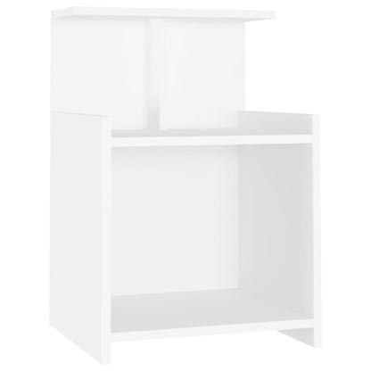 White Engineered Wood Bed Cabinets Set - 2 pcs, 40x35x60 cm