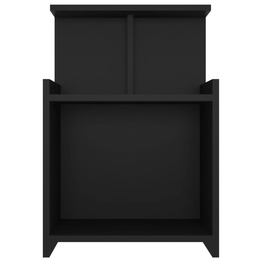 Stylish Black Bed Cabinet, Engineered Wood, 40x35x60 cm