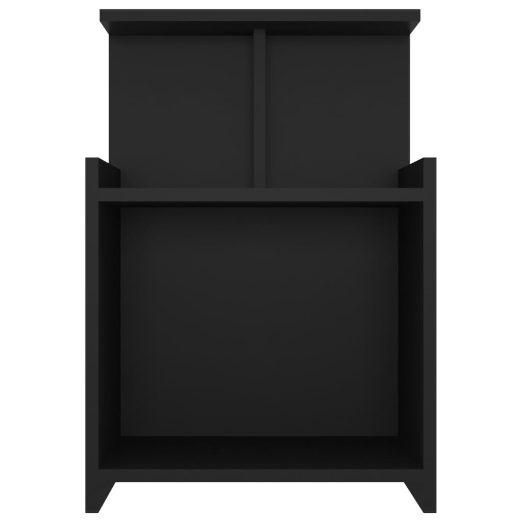 Black Engineered Wood Bed Cabinets 2pcs - 40x35x60 cm