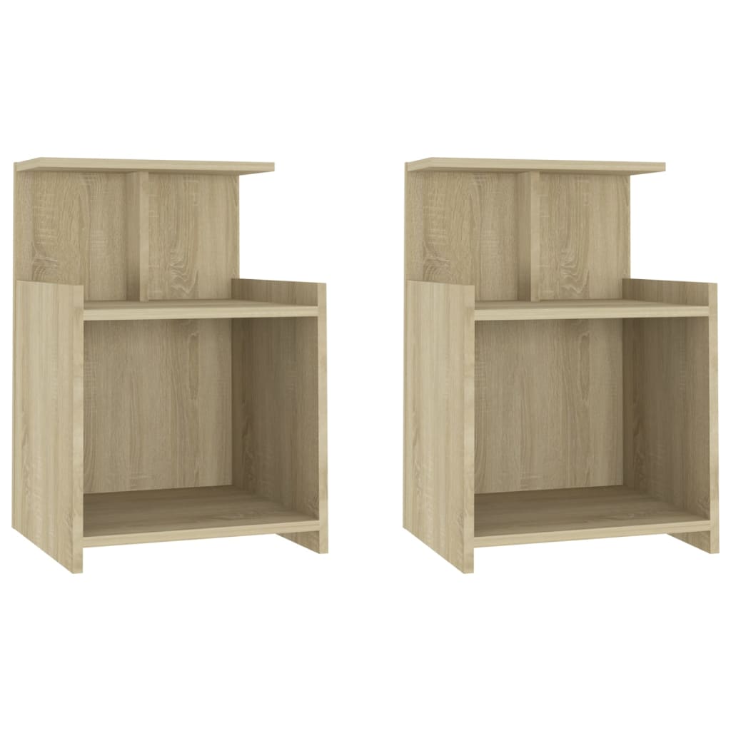 Sonoma Oak Bed Cabinets Set of 2 - Engineered Wood, 40x35x60 cm
