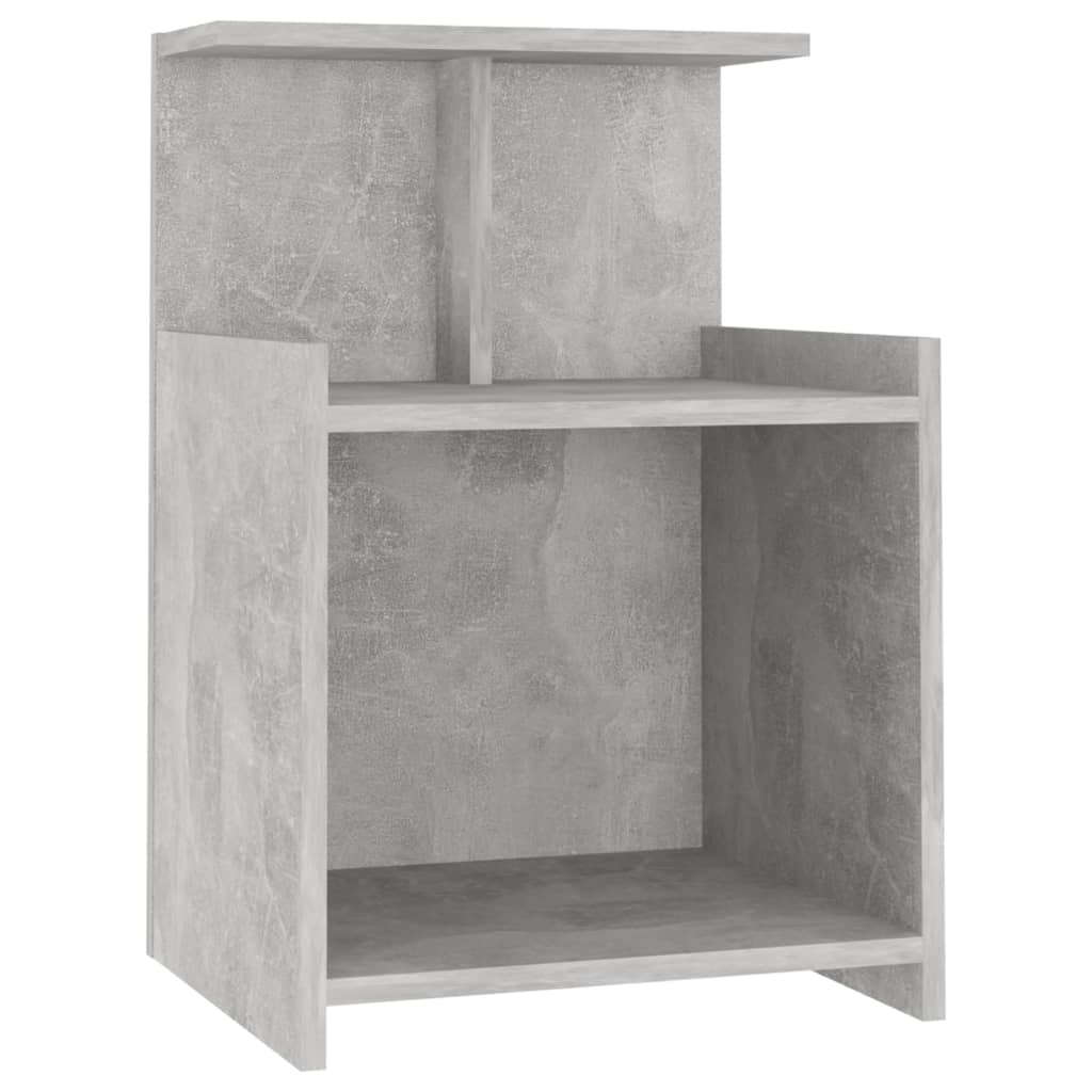Concrete Grey Bed Cabinet 40x35x60 cm | Engineered Wood Stylish Storage