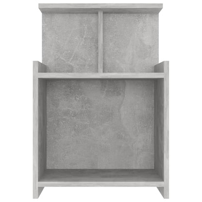 Concrete Grey Engineered Wood Bed Cabinets, Set of 2 - 40x35x60 cm