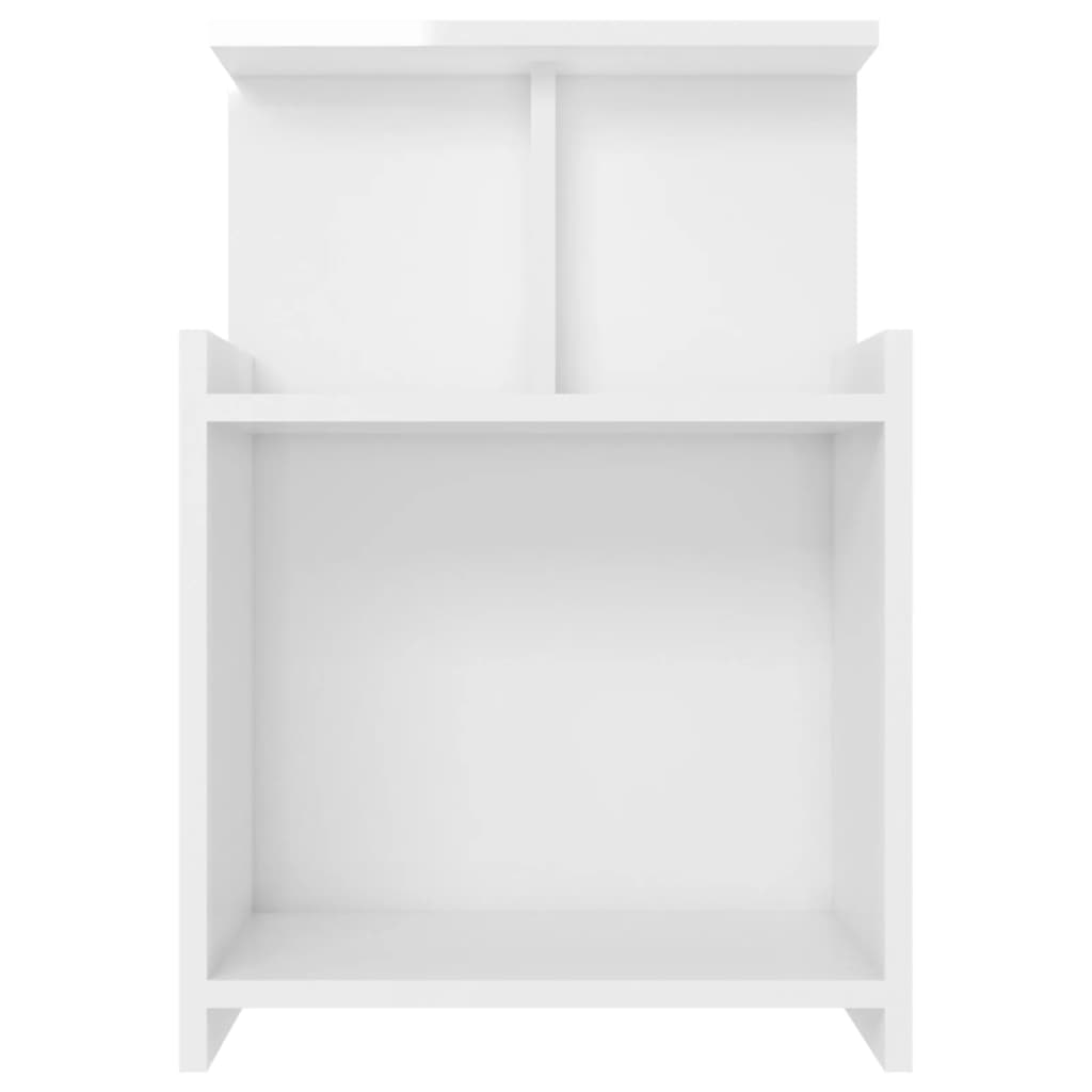 High Gloss White Bed Cabinet, 40x35x60 cm, Engineered Wood