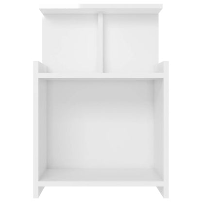 High Gloss White Bed Cabinet, 40x35x60 cm, Engineered Wood