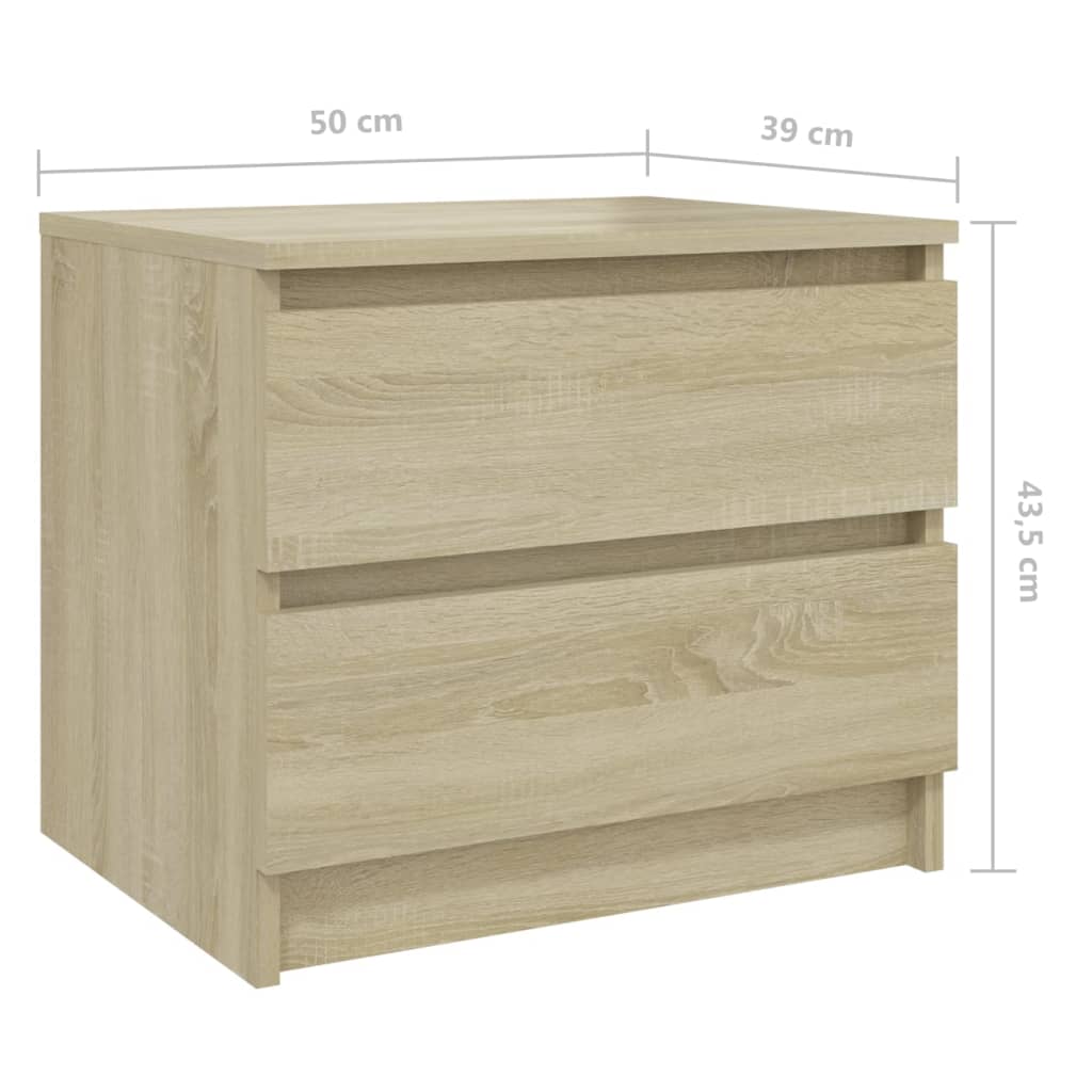 Sonoma Oak Bed Cabinet 50x39x43.5 cm - Durable Engineered Wood